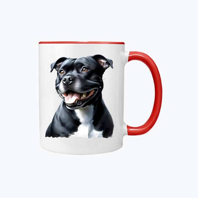 Kubek z kolorowym uchem z nadrukiem - Staffordshire Bull Terrier