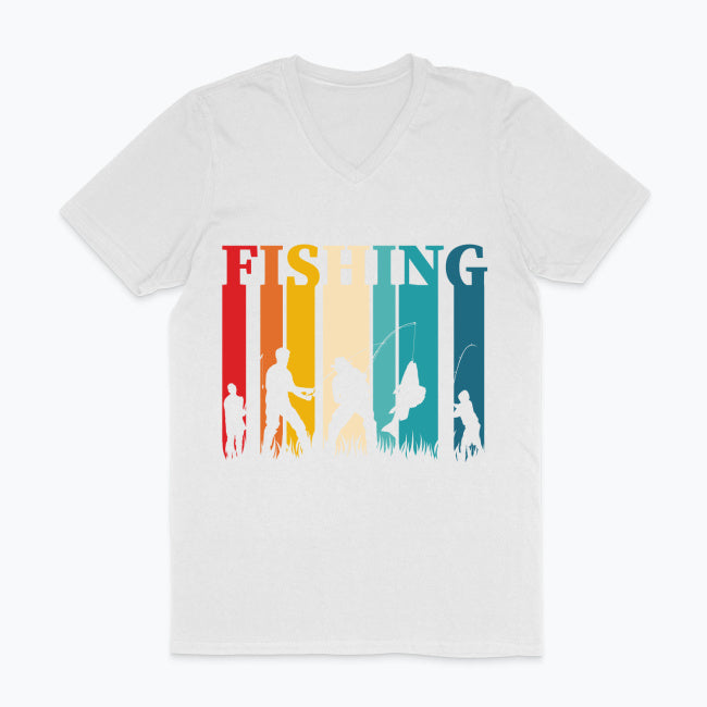 Męska koszulka V-neck - Fishing