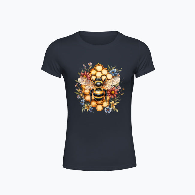 T-shirt damski - Pszczoła na plastrze miodu