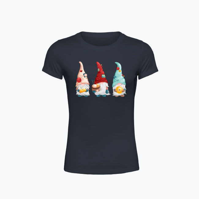 T-shirt damski z nadrukiem - Pracowite gnomy