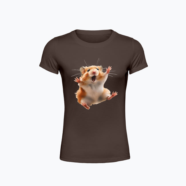 T-shirt damski - Szalony chomik