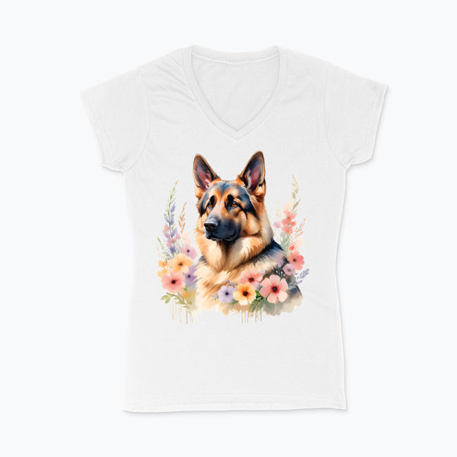 Koszulka damska V-neck - Owczarek Niemiecki