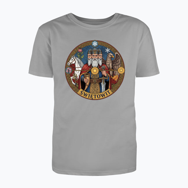 T-shirt męski z nadrukiem -  Świętowit - Mitologia słowiańska
