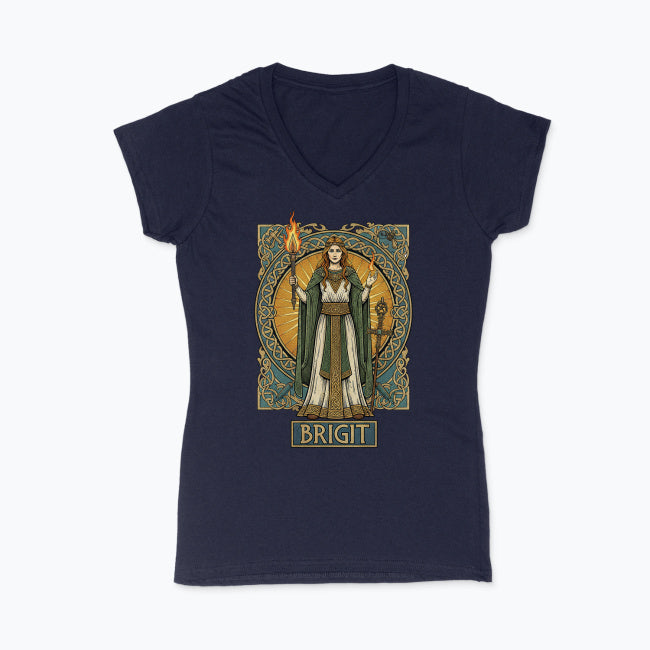 Koszulka damska V-neck - Birgit - Mitologia celtycka