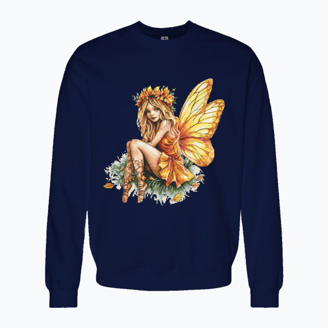 Bluza damska z nadrukiem haftu - Pomarańczowa wróżka