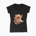 Koszulka damska V-neck - Szalony chomik