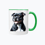 Kubek z kolorowym uchem z nadrukiem - Staffordshire Bull Terrier