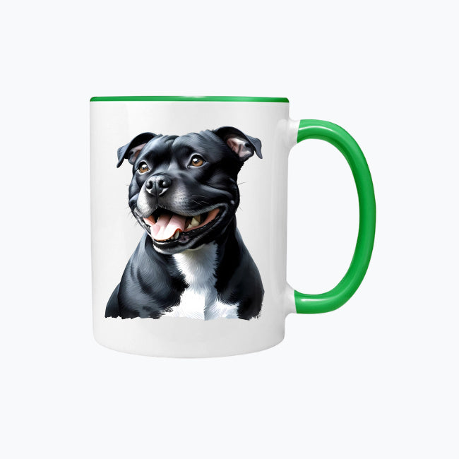 Kubek z kolorowym uchem z nadrukiem - Staffordshire Bull Terrier