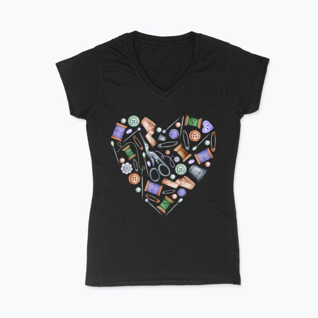 Koszulka damska V-neck - Serce Krawieckie