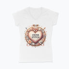 Koszulka damska V-neck - Cross stitch