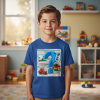 Koszulka dziecięca personalizowana z własnym nadrukiem w stylu klocków