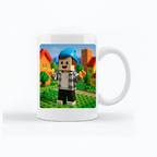 Kubek personalizowany z własnym nadrukiem w stylu klocków