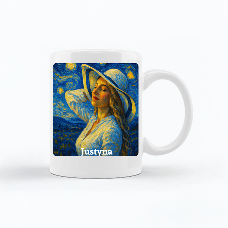 Kubek personalizowany z własnym nadrukiem w stylu malarstwa Van Gogha