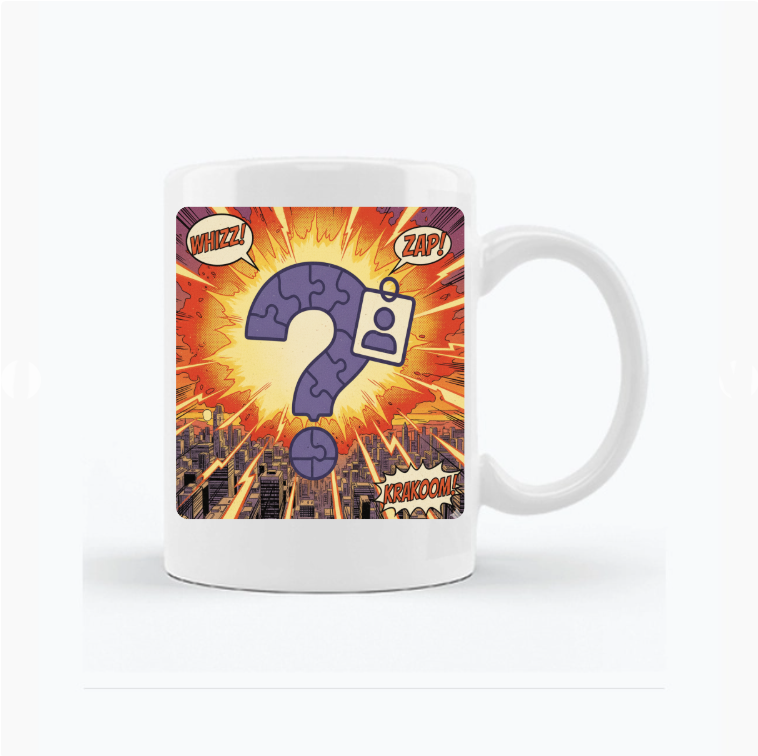 Kubek personalizowany z własnym nadrukiem w stylu komiksu