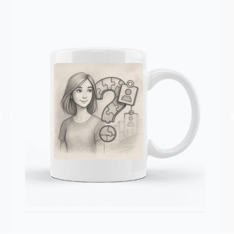 Kubek personalizowany z własnym nadrukiem w stylu szkicu ołówkiem