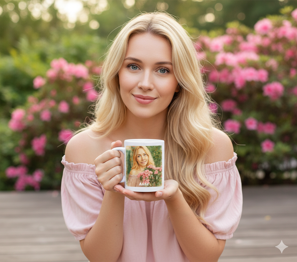 Kubek personalizowany z własnym nadrukiem w stylu malarstwa akwarelowego