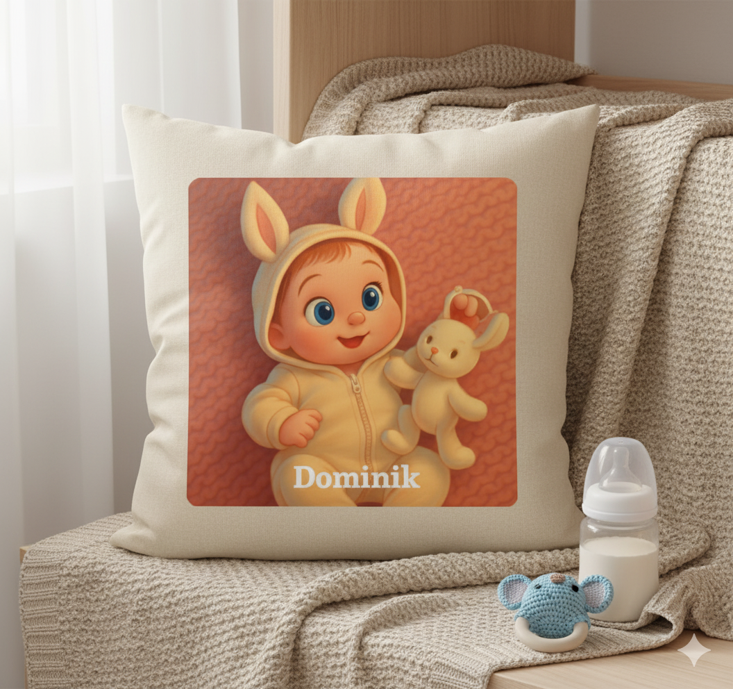 Poszewka na poduszkę personalizowana z własnym nadrukiem w stylu bajkowym