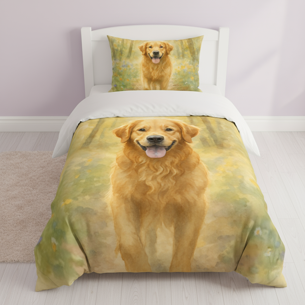 Pościel dziecięca personalizowana z własnym nadrukiem w stylu malarstwa akwarelowego