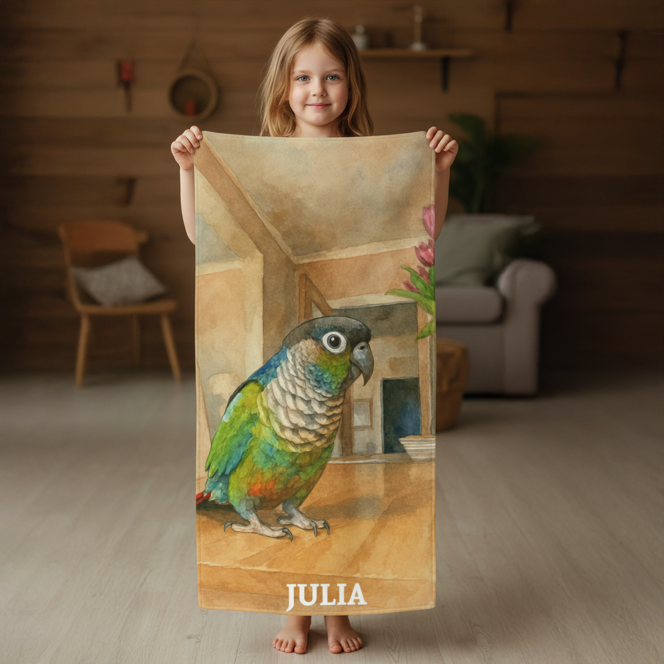 Ręcznik szybkoschnący personalizowany z własnym nadrukiem w stylu malarstwa akwarelowego