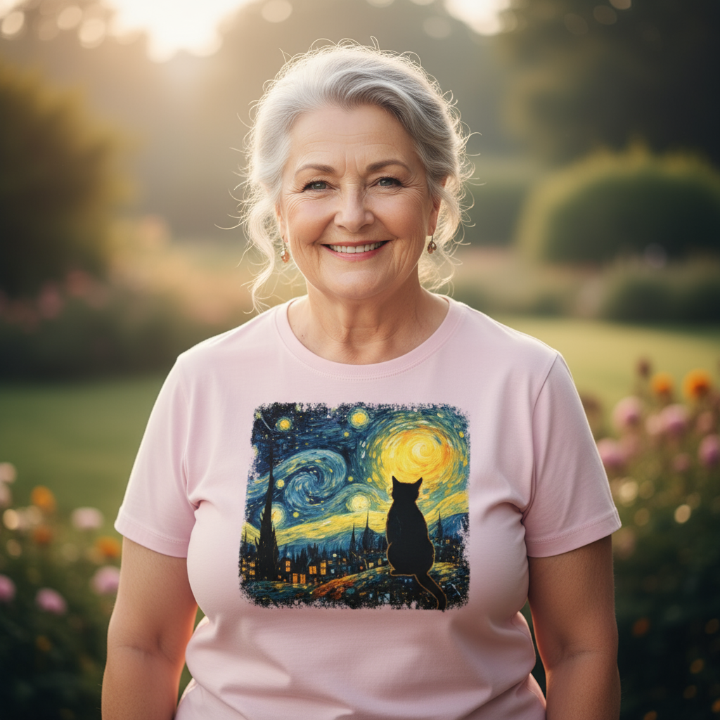 T-shirt z nadrukiem - Kot van Gogha