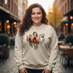 Bluza damska z nadrukiem - Konie w galopie