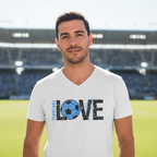 Męska koszulka V-neck - Love football