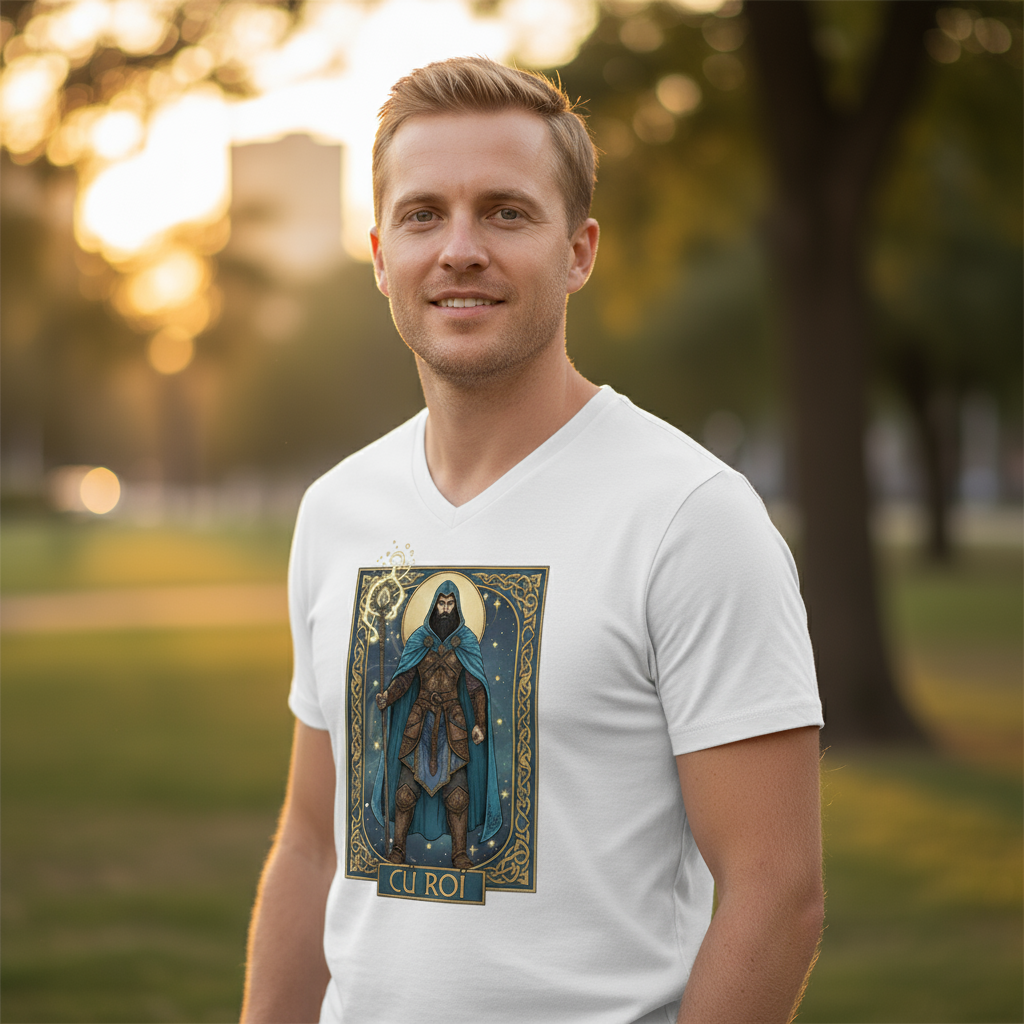 T-shirt męski V-neck - Cu Roi - Mitologia celtycka