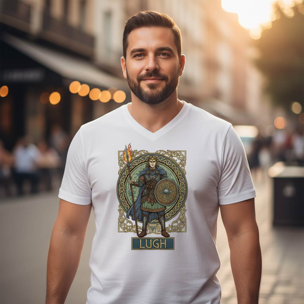 Męska koszulka V-neck - Lugh - Mitologia celtycka
