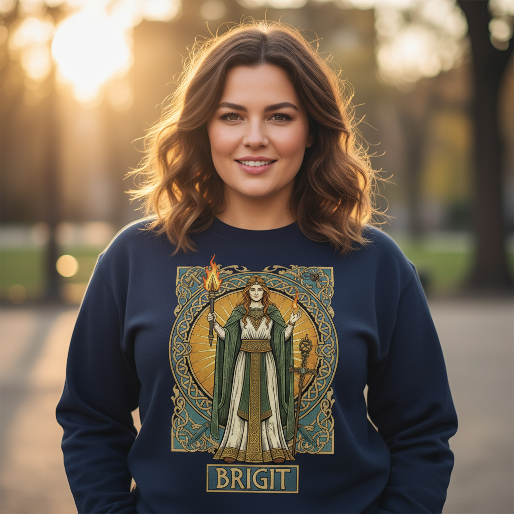 Bluza damska z nadrukiem - Brigit - Mitologia celtycka
