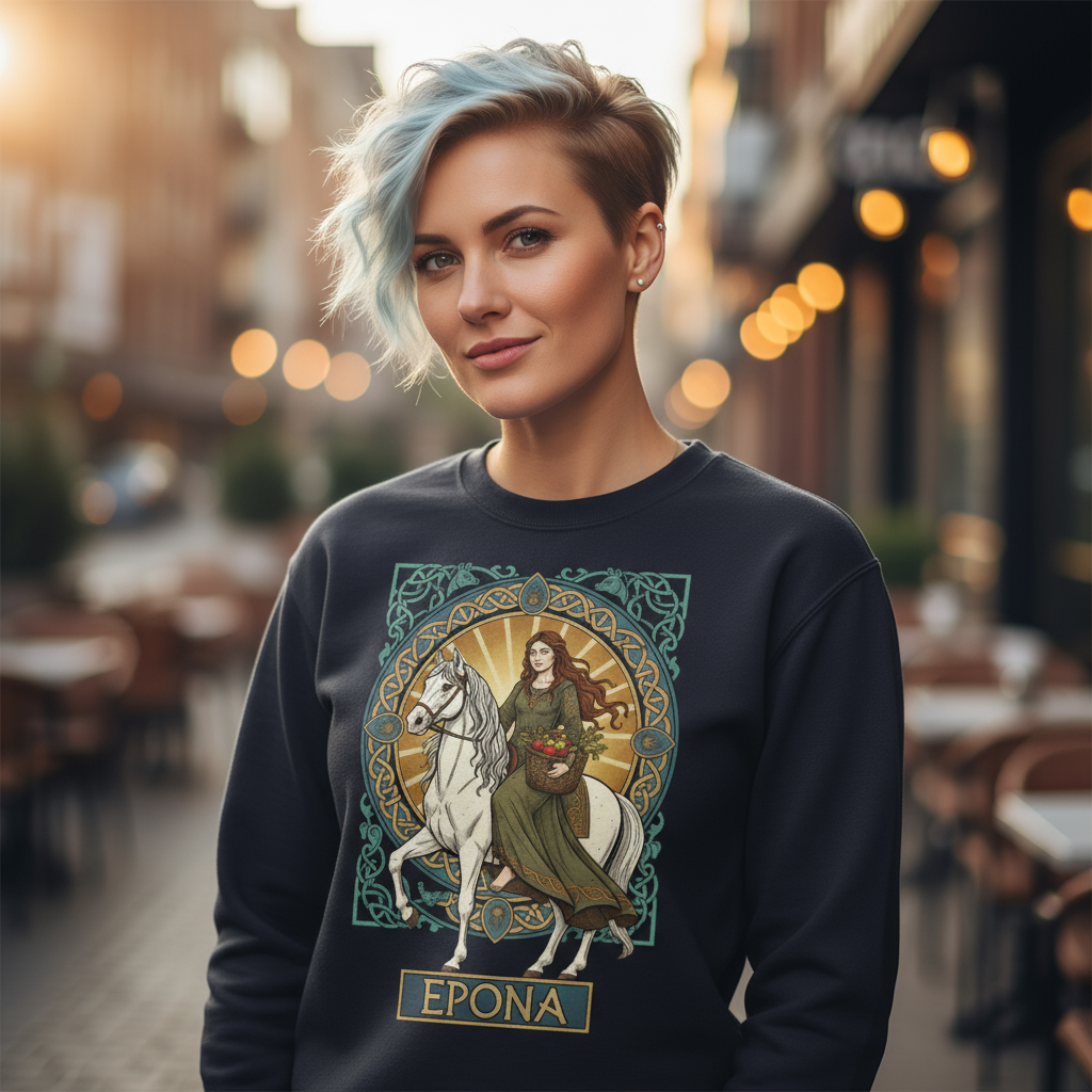 Bluza damska z nadrukiem - Epona - Mitologia celtycka
