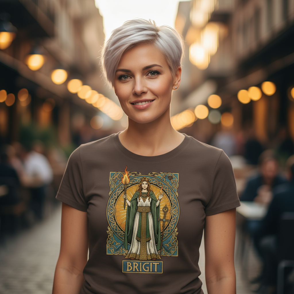 Koszulka damska z nadrukiem - Brigit - Mitologia celtycka