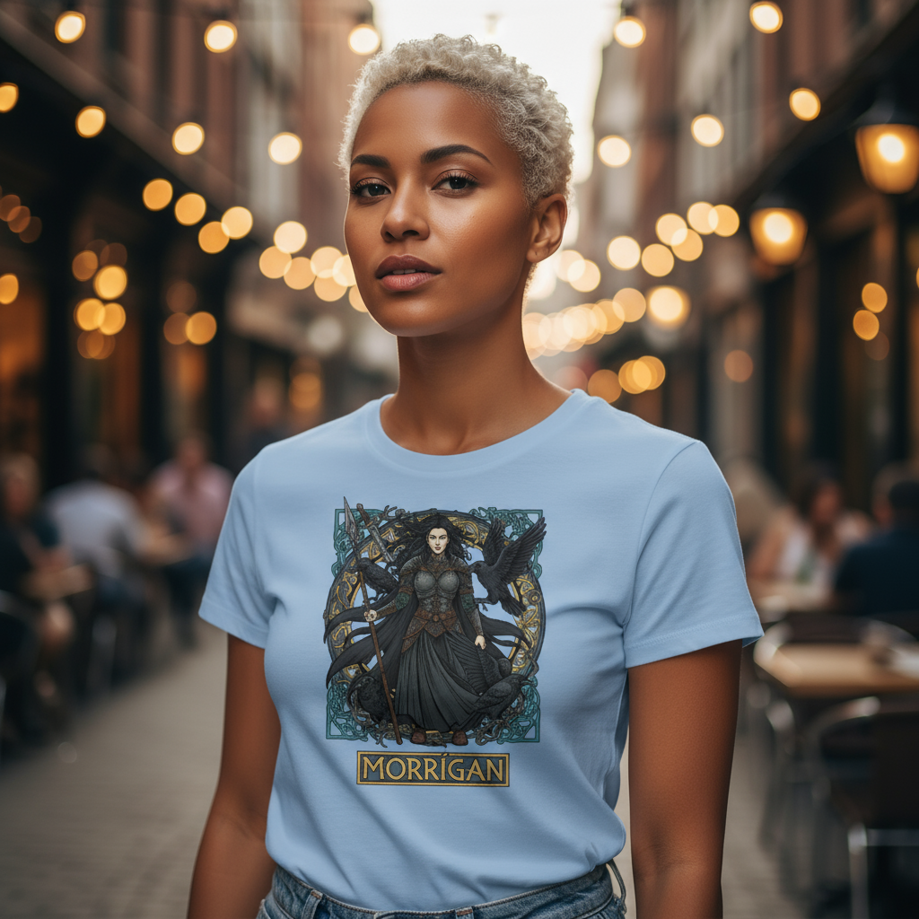 T-shirt damski z nadrukiem - Morrigan - Mitologia celtycka