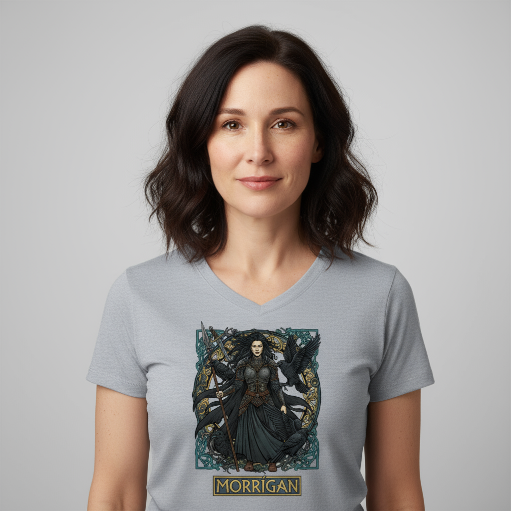 Koszulka damska V-neck - Morrigan - Mitologia celtycka