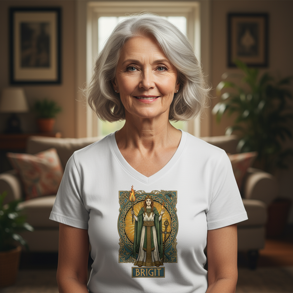 Koszulka damska V-neck - Birgit - Mitologia celtycka