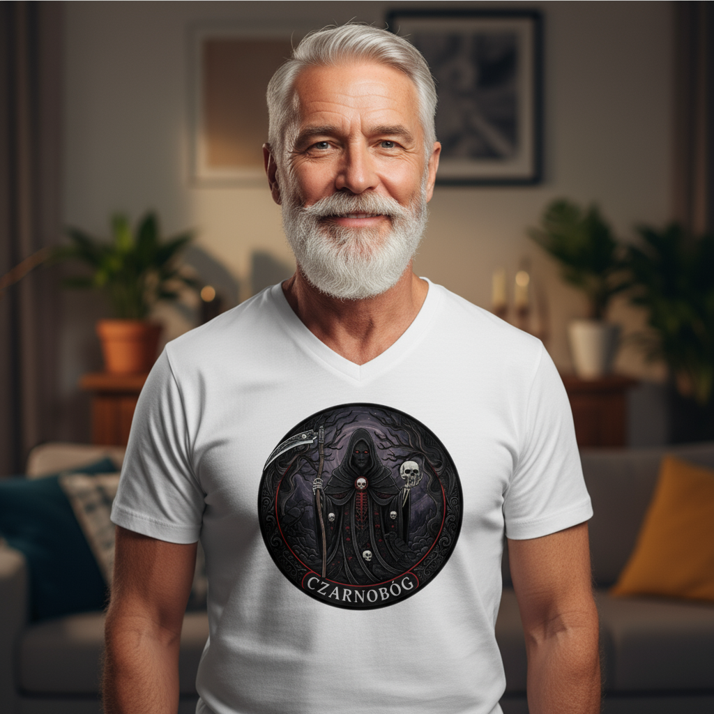 Męska koszulka V-neck - Czarnobóg - Mitologia słowiańska