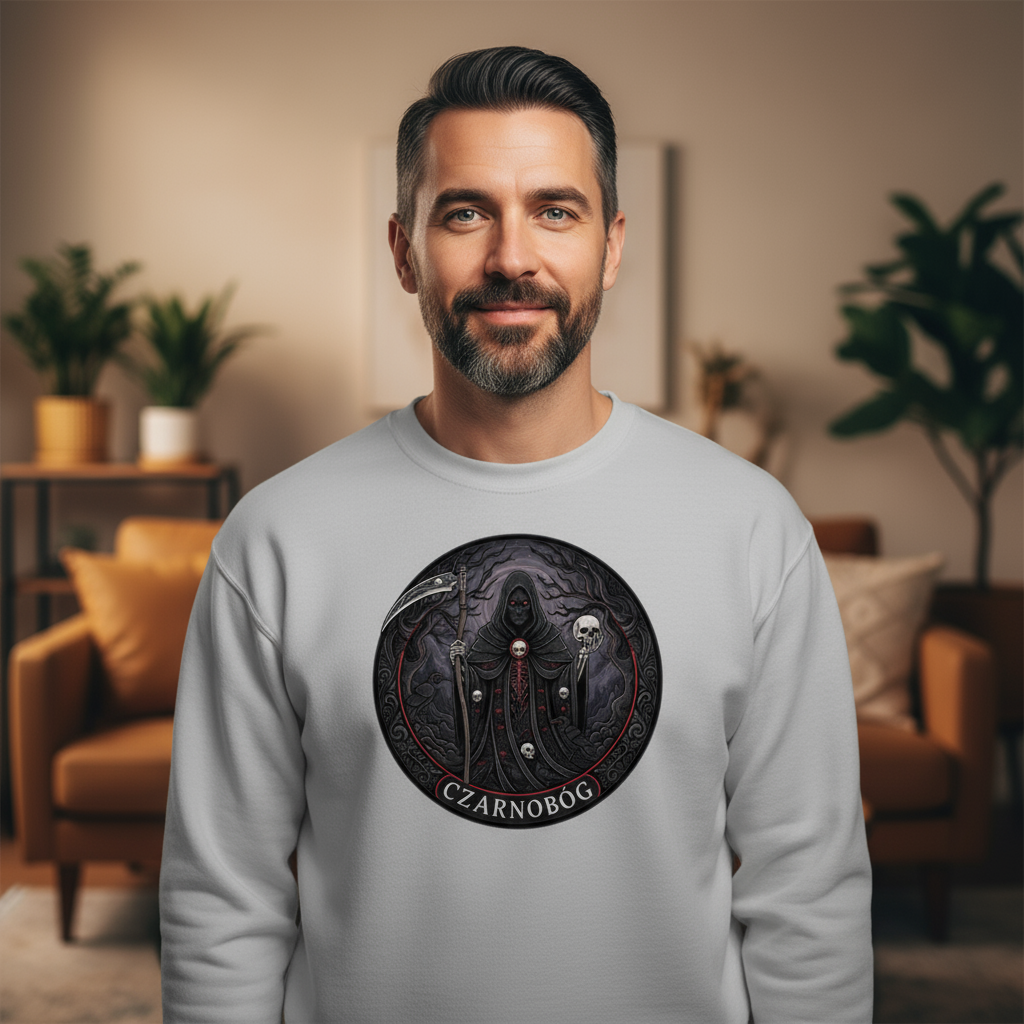 Bluza męska z nadrukiem - Czarnobóg - Mitologia słowiańska