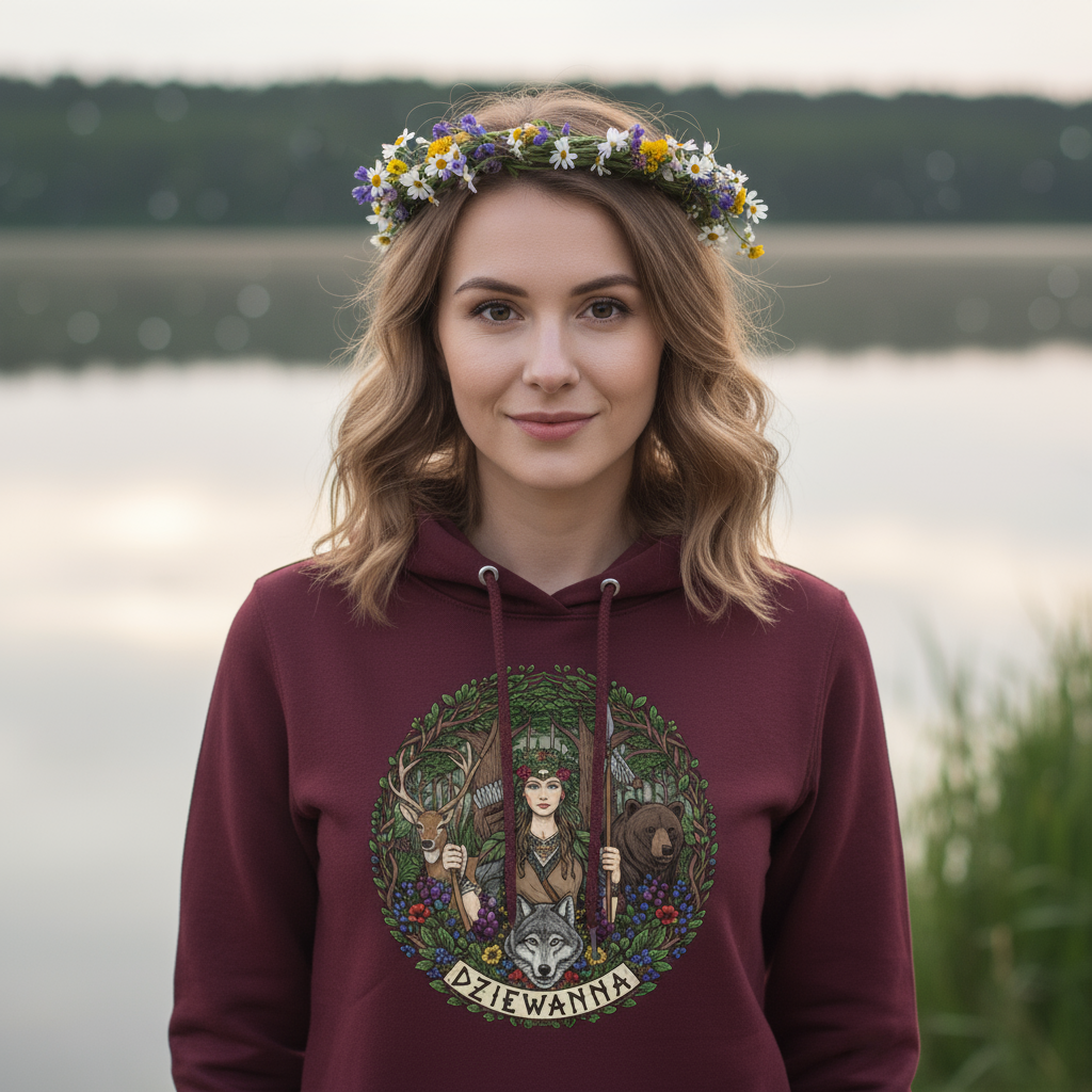 Damska bluza z kapturem - Dziewanna - Mitologia słowiańska