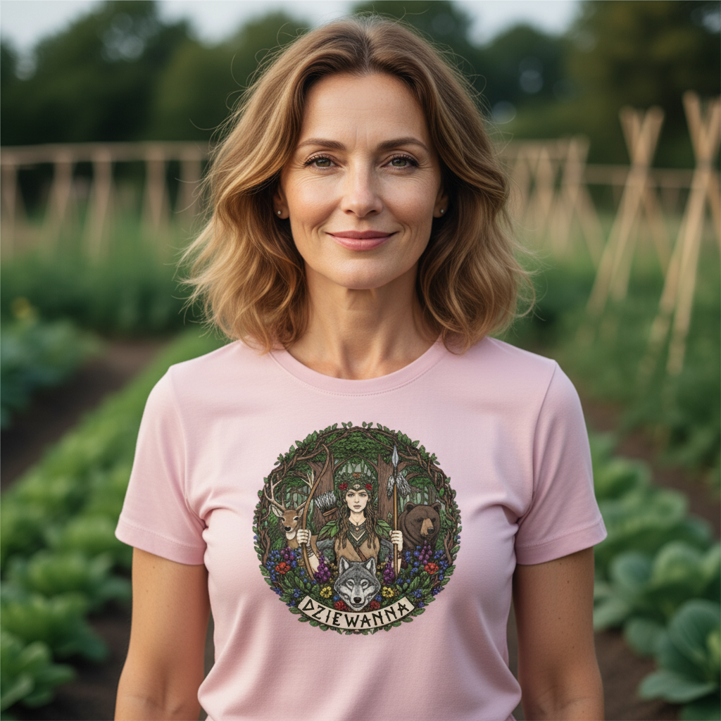 T-shirt damski z nadrukiem - Dziewanna - Mitologia słowiańska