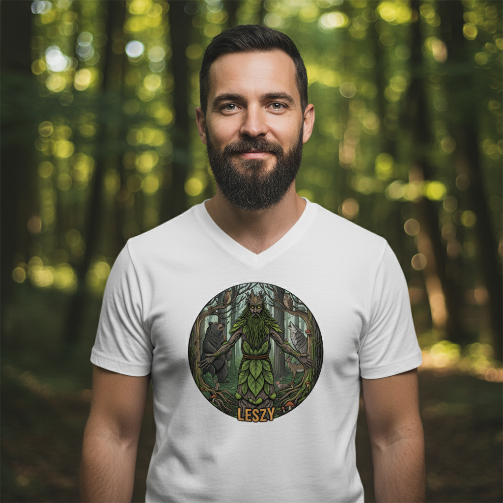 Męska koszulka V-neck - Leszy - Mitologia słowiańska