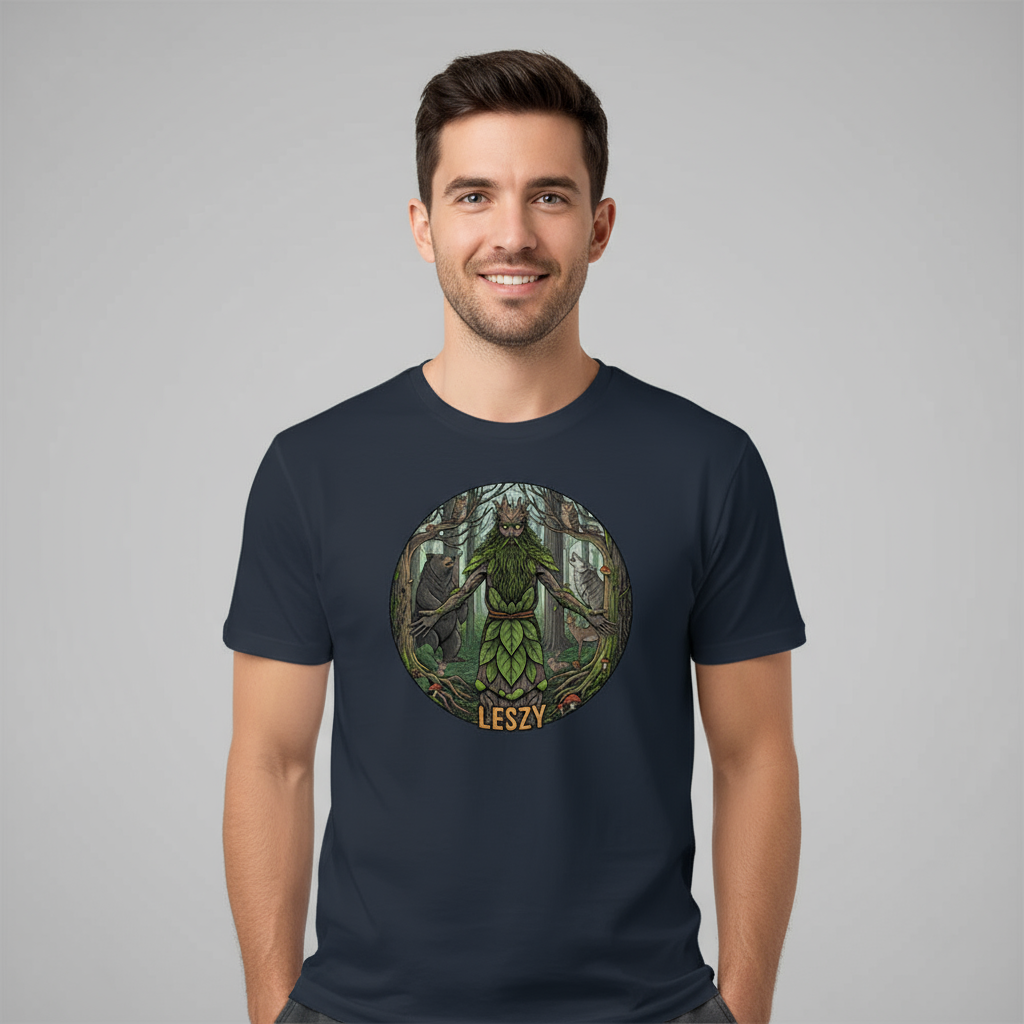 T-shirt męski z nadrukiem - Leszy - Mitologia słowiańska