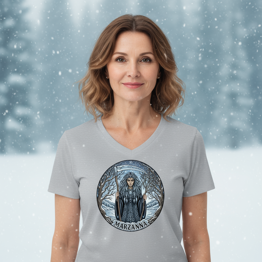 Koszulka damska V-neck - Marzanna - Mitologia słowiańska
