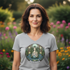 Koszulka damska V-neck z nadrukiem - Rusałka - Mitologia słowiańska