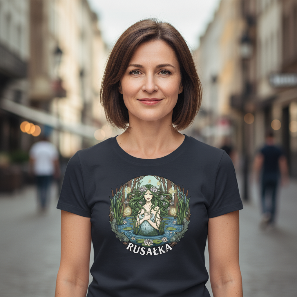 T-shirt damski z nadrukiem - Rusałka - Mitologia słowiańska