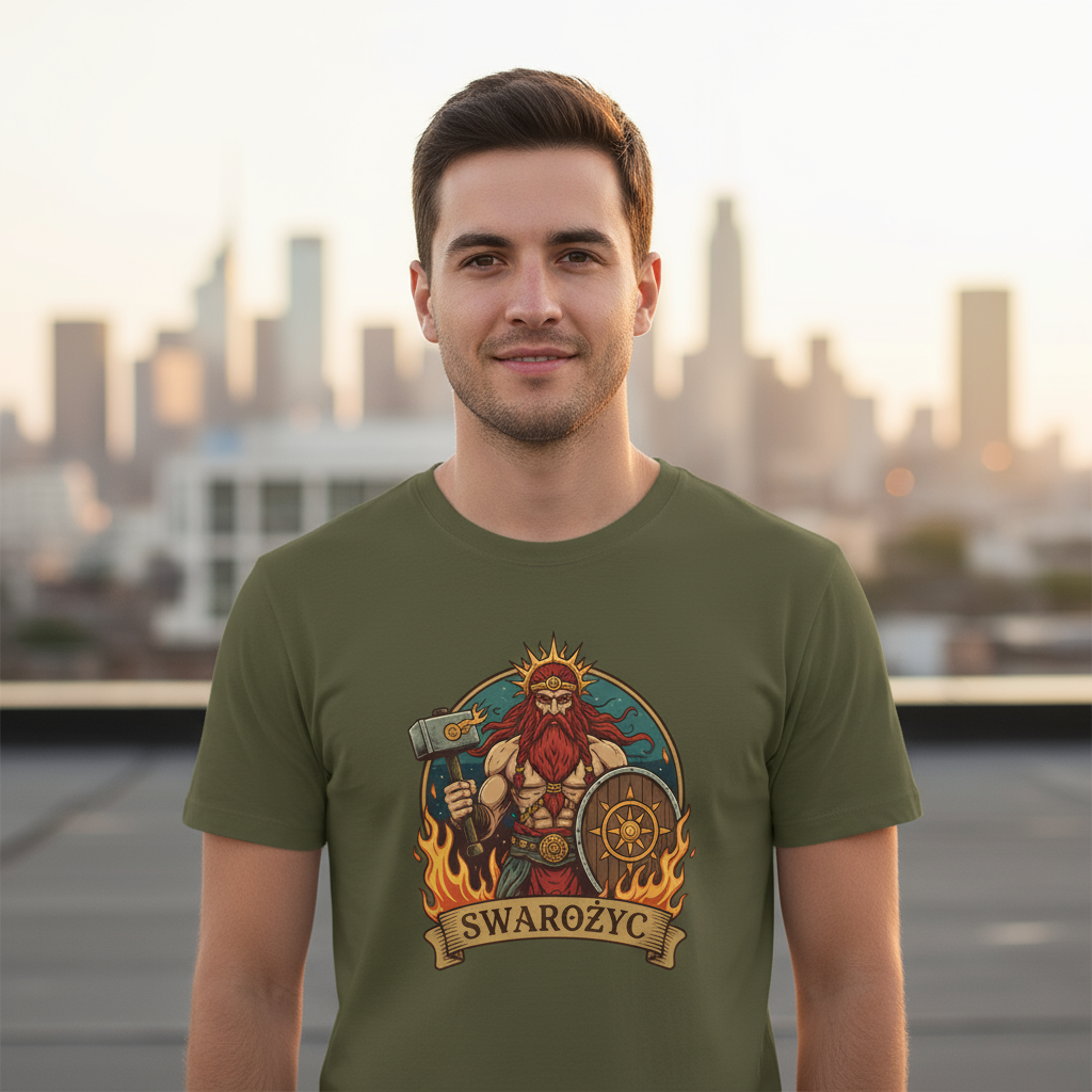 T-shirt męski z nadrukiem - Swarożyc - Mitologia słowiańska