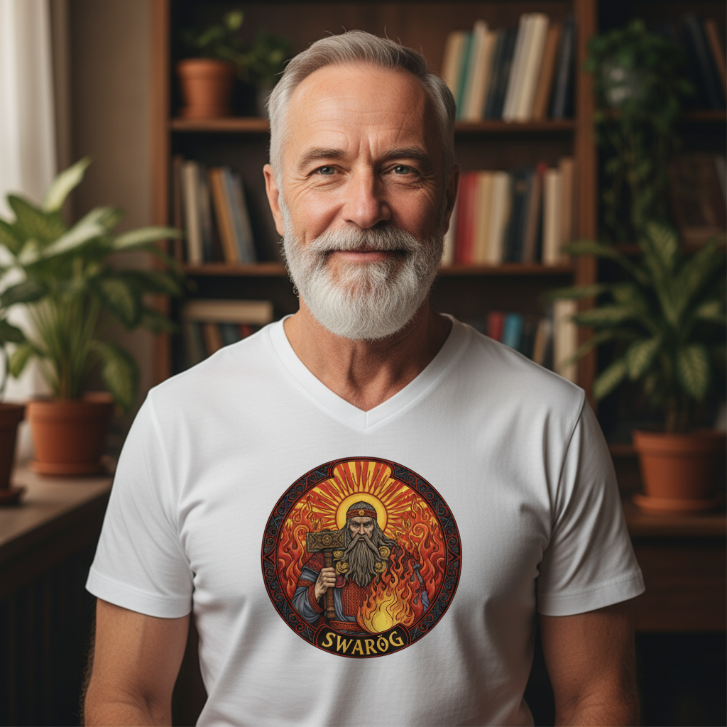 Męska koszulka V-neck - Swaróg - Mitologia słowiańska