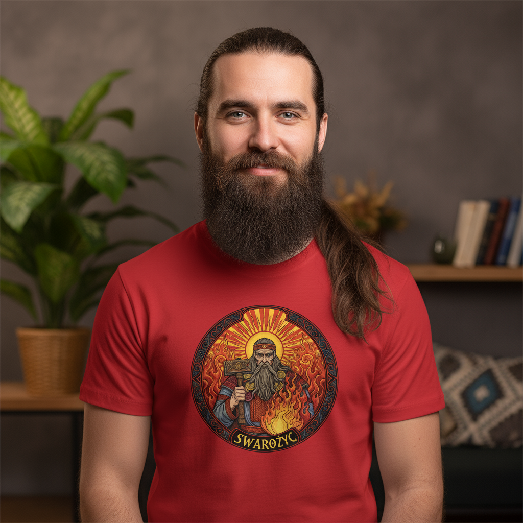 T-shirt męski z nadrukiem - Swaróg - Mitologia słowiańska