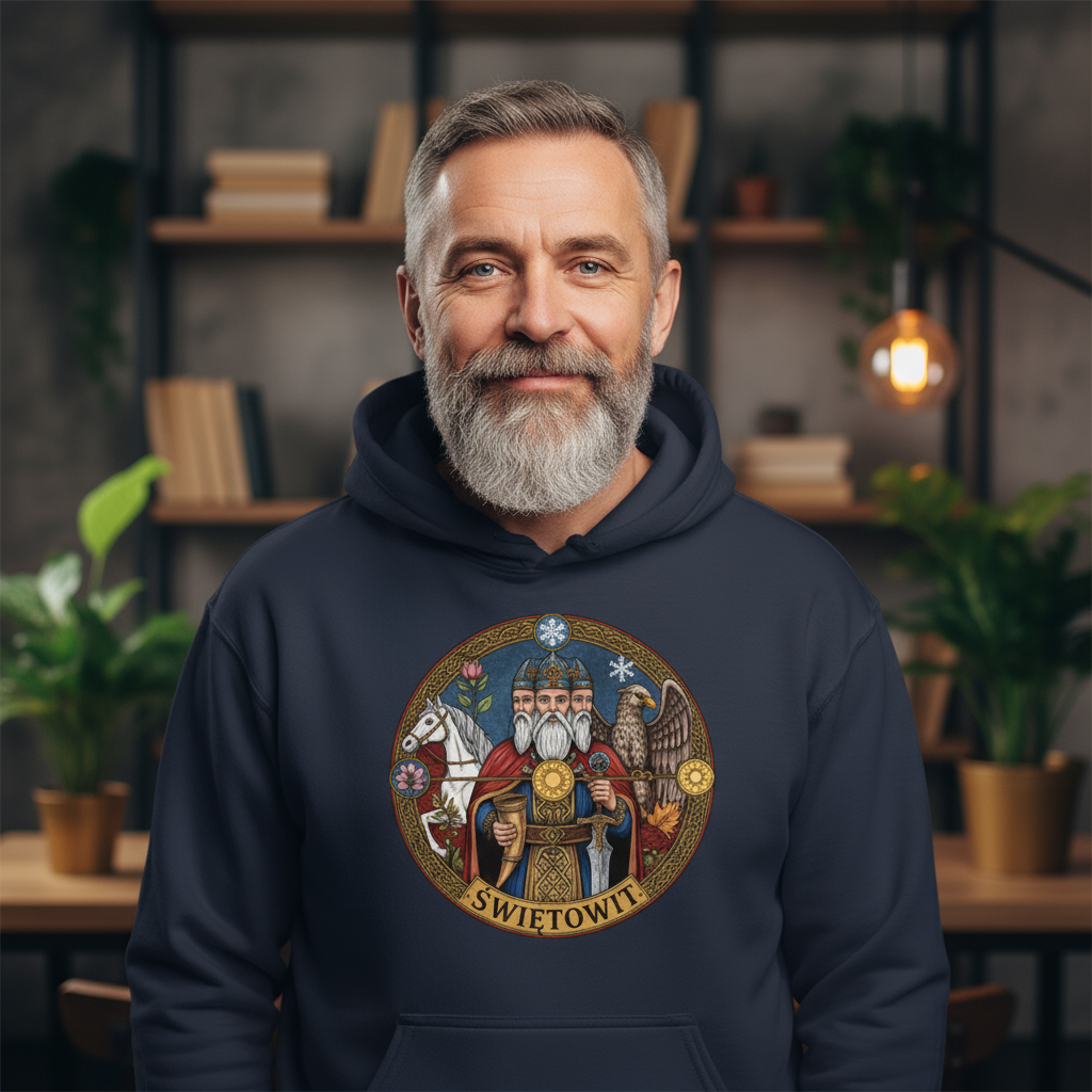 Bluza męska z kapturem - Świętowit - Mitologia słowiańska