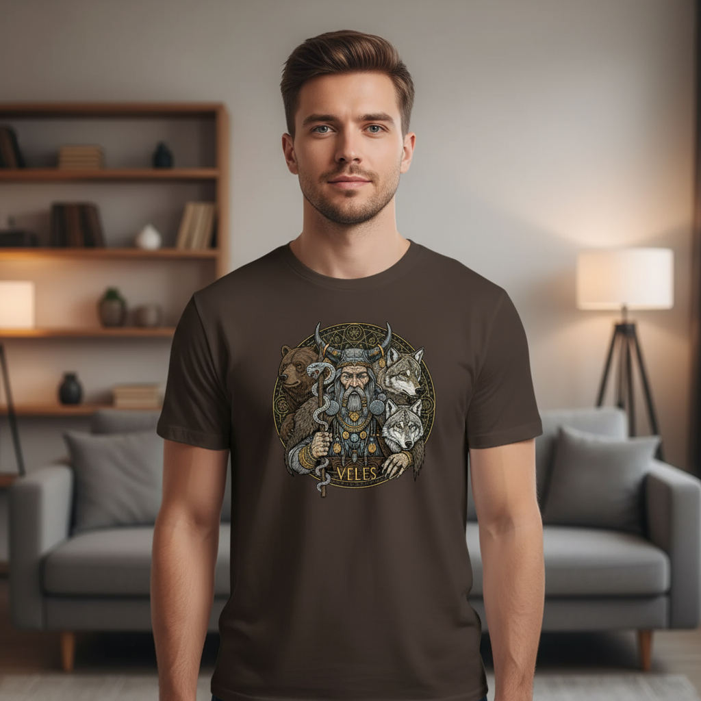 T-shirt męski z nadrukiem - Veles - Mitologia słowiańska