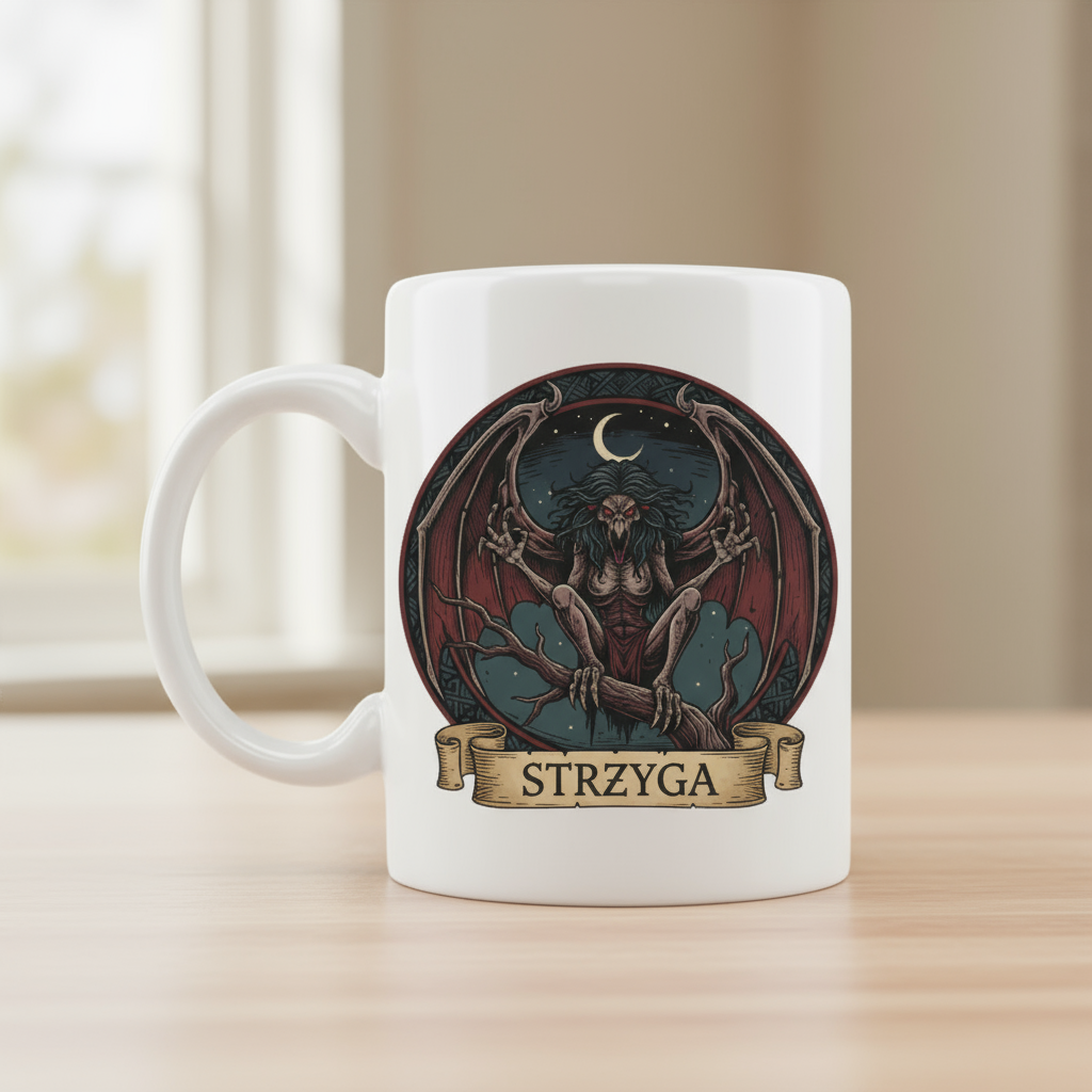 Kubek z nadrukiem - Strzyga - Mitologia słowiańska