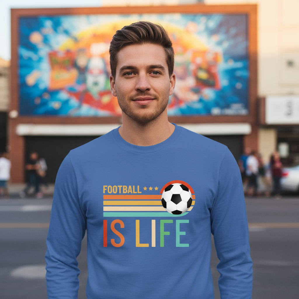 Męska koszulka z długim rękawem - Football is life